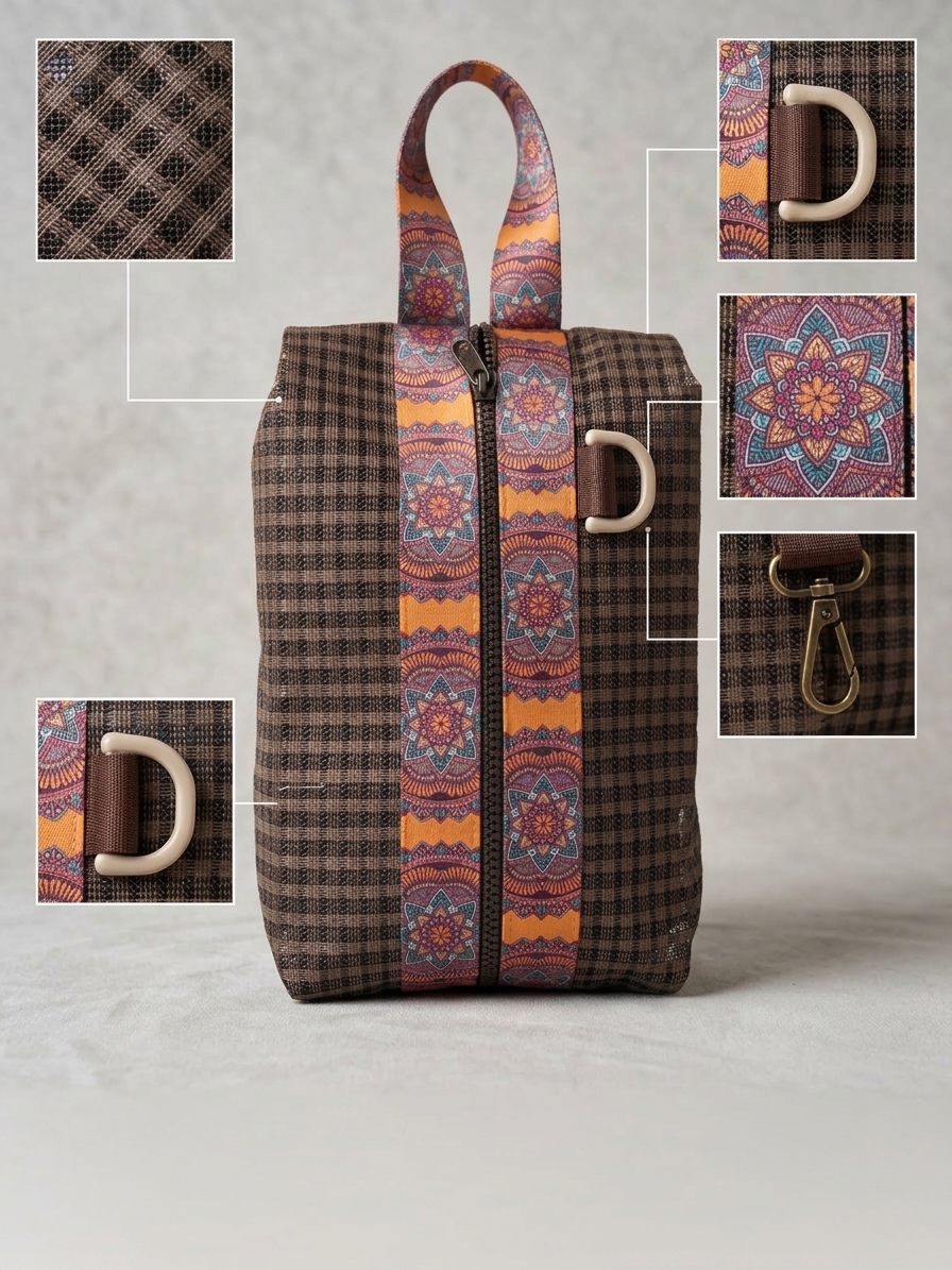 Bolsa com estampa de mandala, referência de modelo