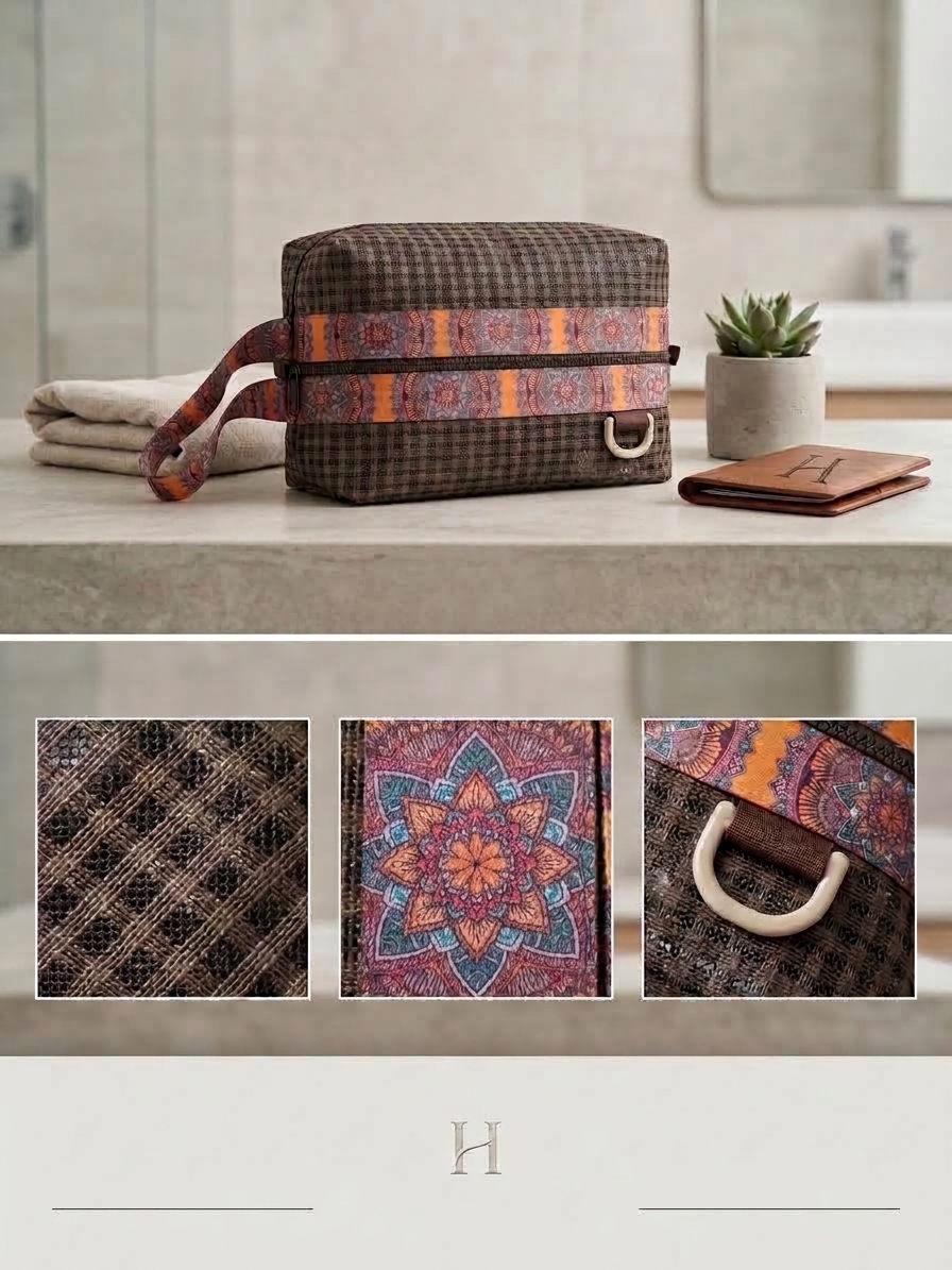 Necessaire com alça estampada, referência de modelo